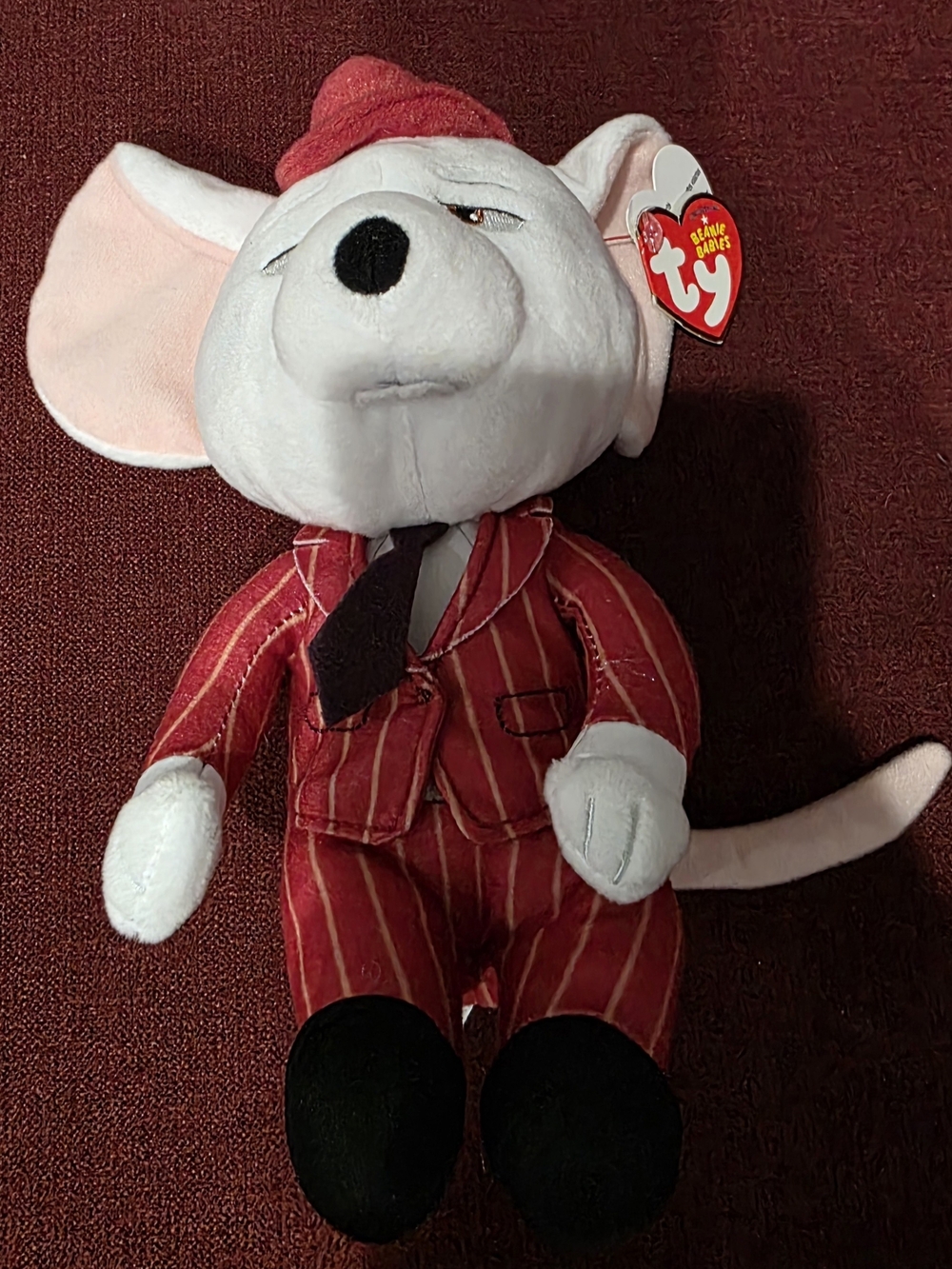 TY Beanie Baby MIKE White Mouse from SING Movie Plush Toy Stuffed Red Suit